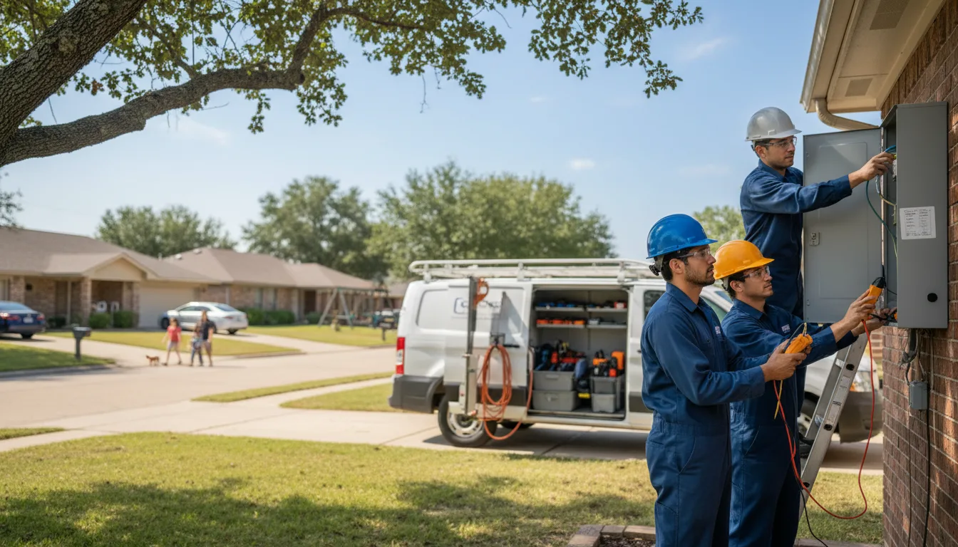Certified electrician providing emergency electrical services in Voss, TX